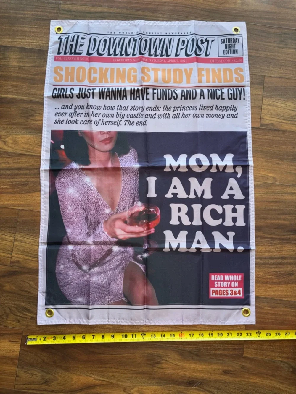 The Downtown Post 'Mom, I Am A Rich Man' Wall Art Tapestry